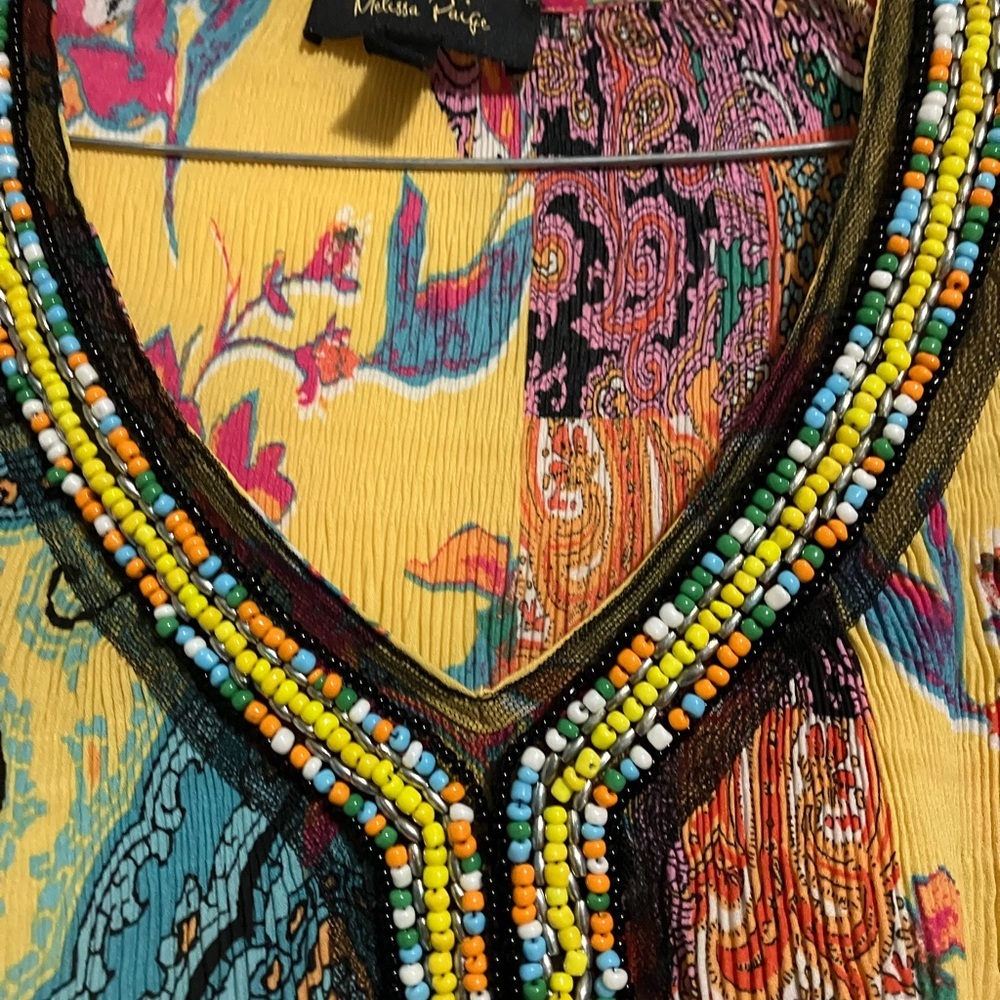 Melissa Paige Multicolor Patchwork Blouse - image 5